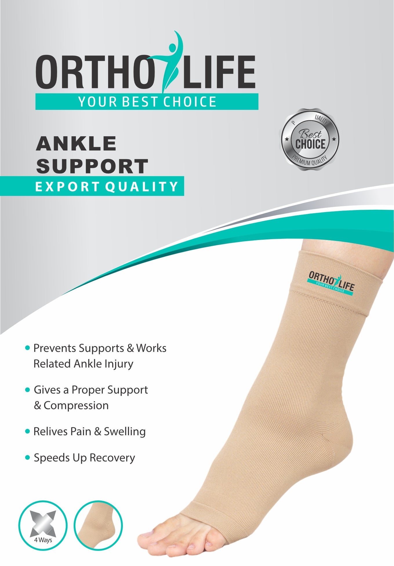 Ortholife Ankle Support (Singe piece)