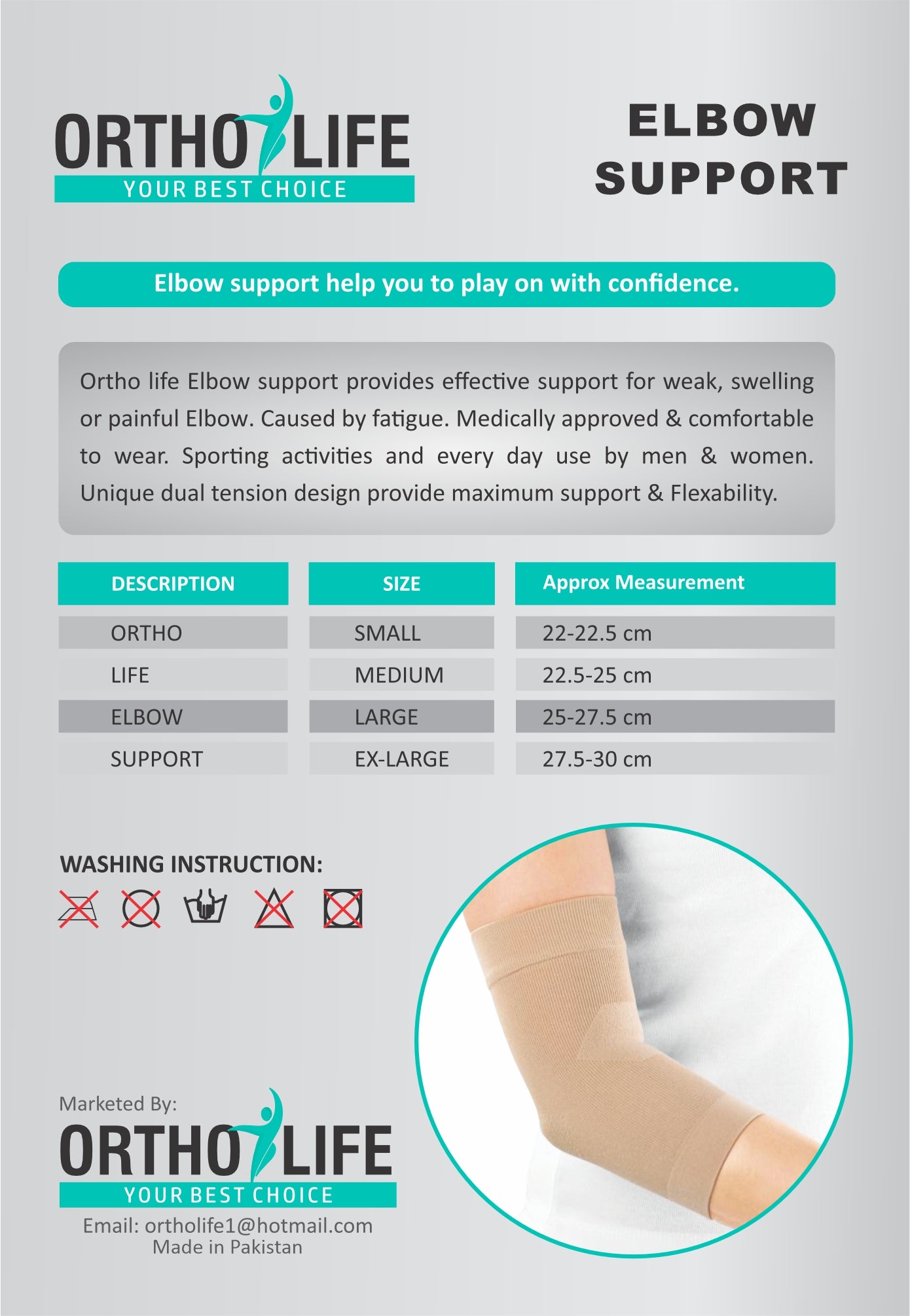 Ortholife Elbow Support (Single Piece)